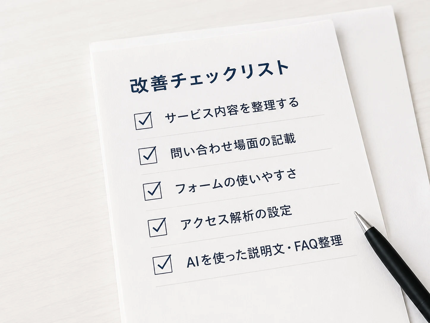 AIを使った説明文とFAQ整理のチェックリスト
